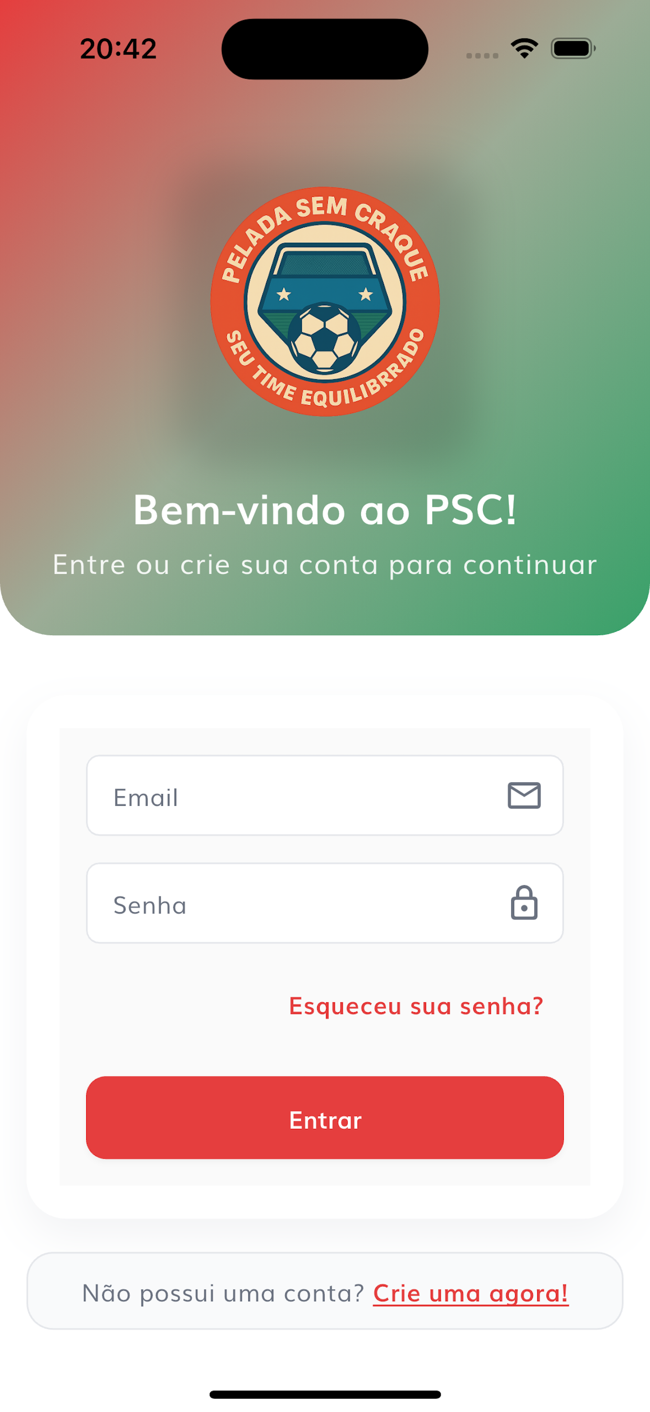 Interface de navegação e menu principal
